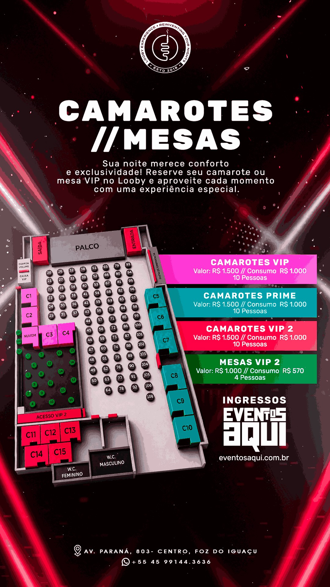 Mapa do evento 23/08 I PAGODIN DO LOOBY