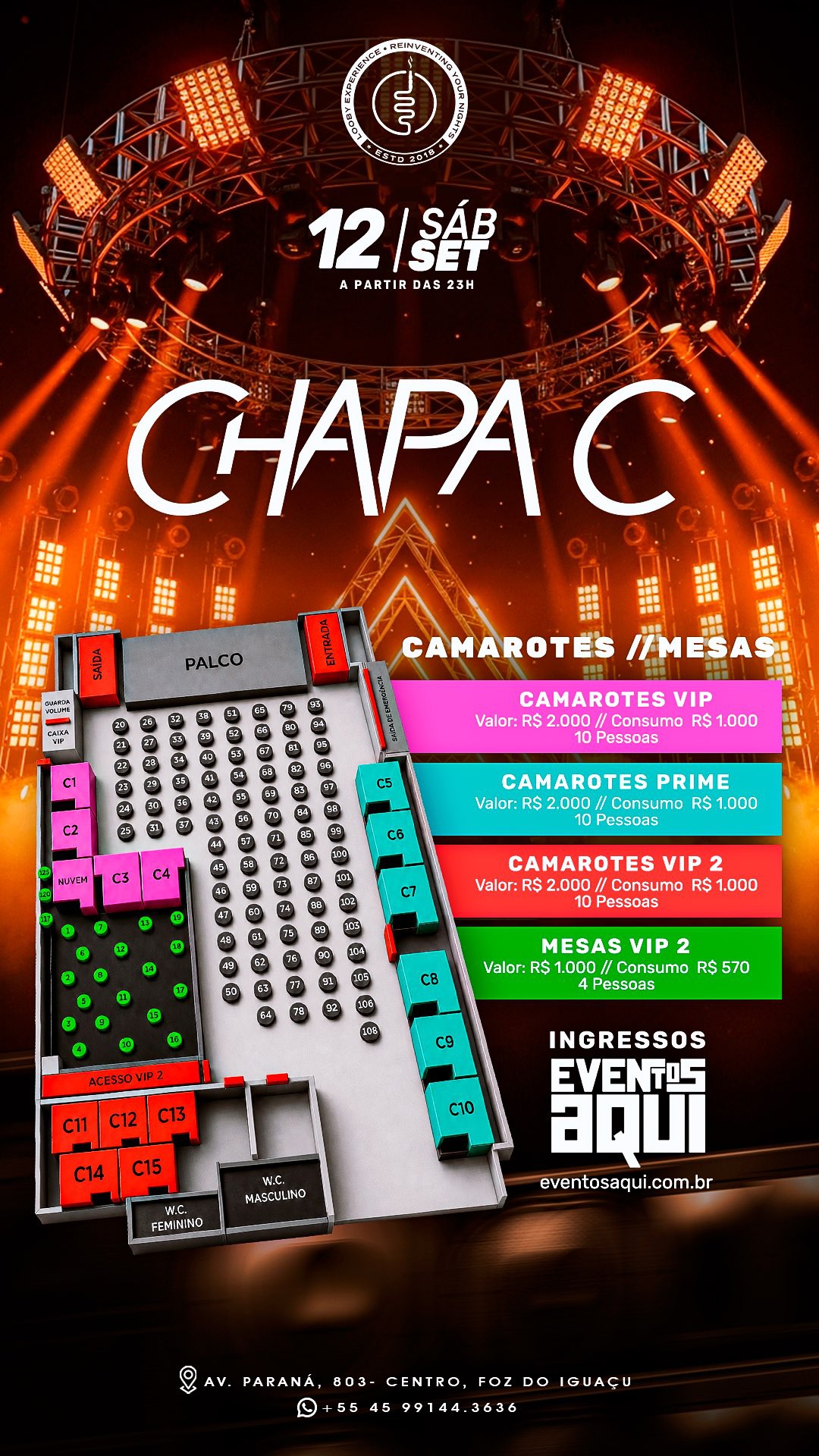 Mapa do evento 25/09 I CHAPA C